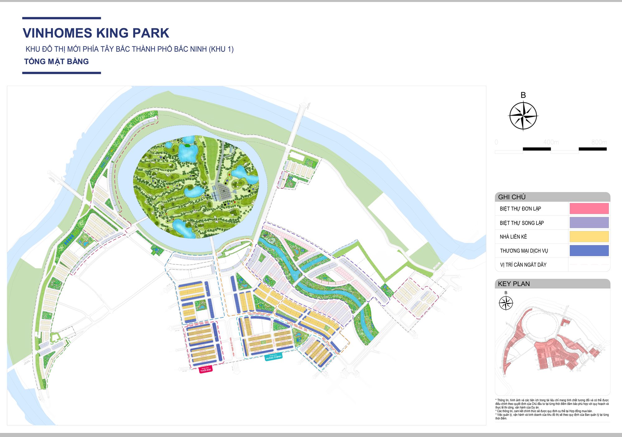 Tổng mặt bằng Vinhomes King Park — Khu đô thị mới phía Tây Bắc thành phố Bắc Ninh (Khu 1)